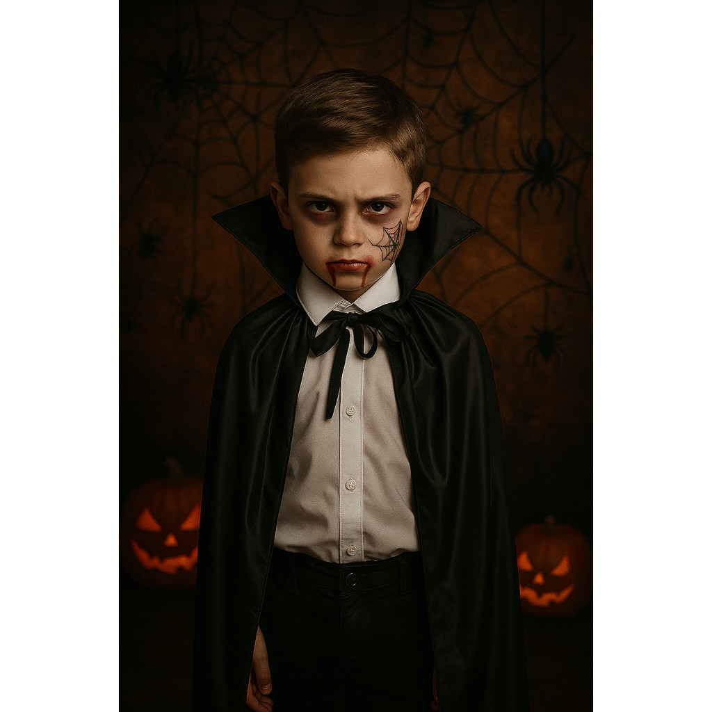 Fantasia de Vampiro com Capa Infantil Para Menino Halloween