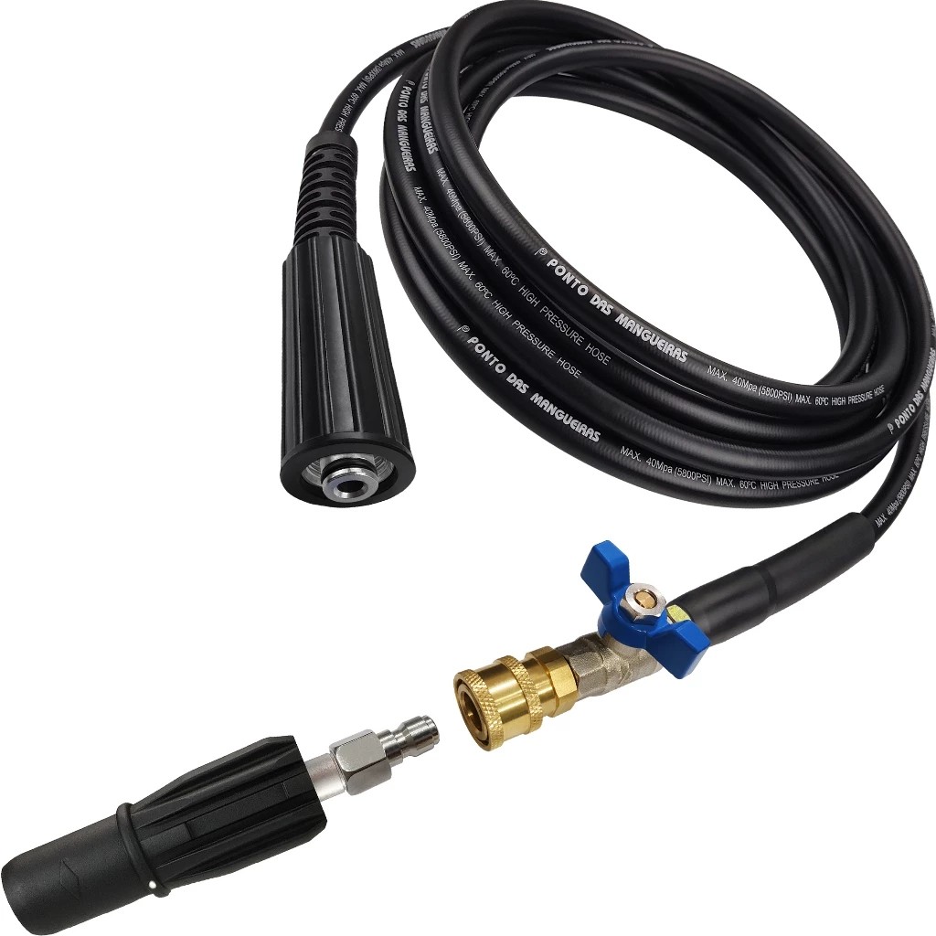 Kit Bico Curto Registro Engate Rápido Mangueira Compatível Lavadora de Alta Pressão Goodyear GY HP 6140