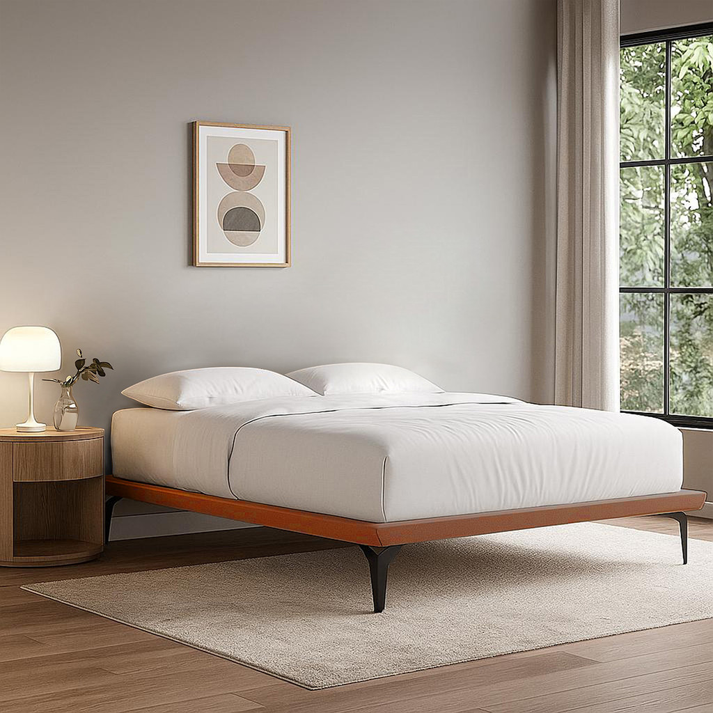 Base Box Cama Japonesa Toquio Casal Linho Telha