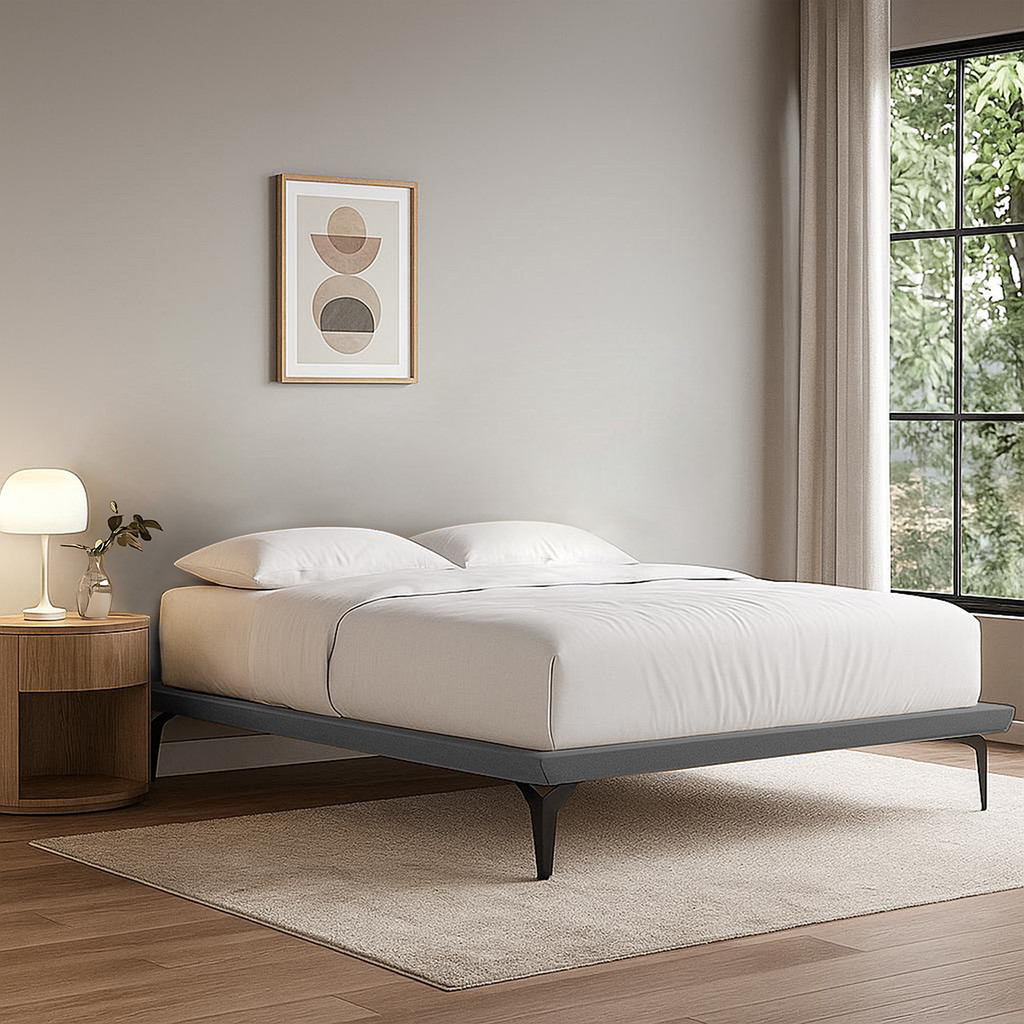 Estrutura para Cama Japonesa Toquio King Linho Cinza