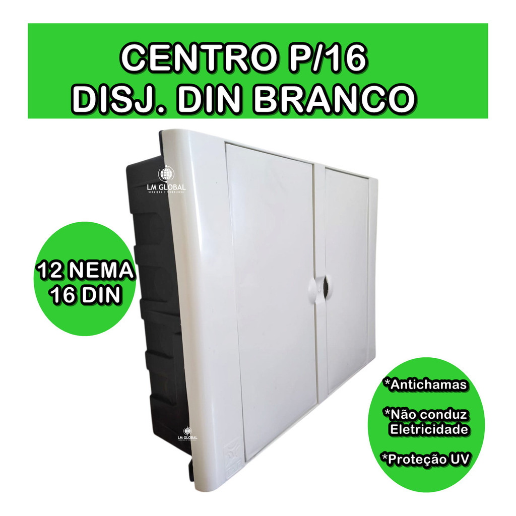 Quadro Distribuição 16P DIN - Ventilação Otimizada