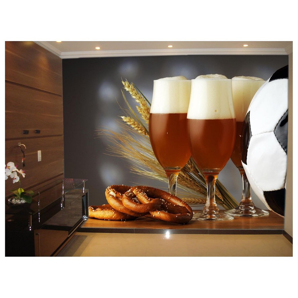 Adesivo de Parede bebida cerveja futebol bola 3D m² AL61