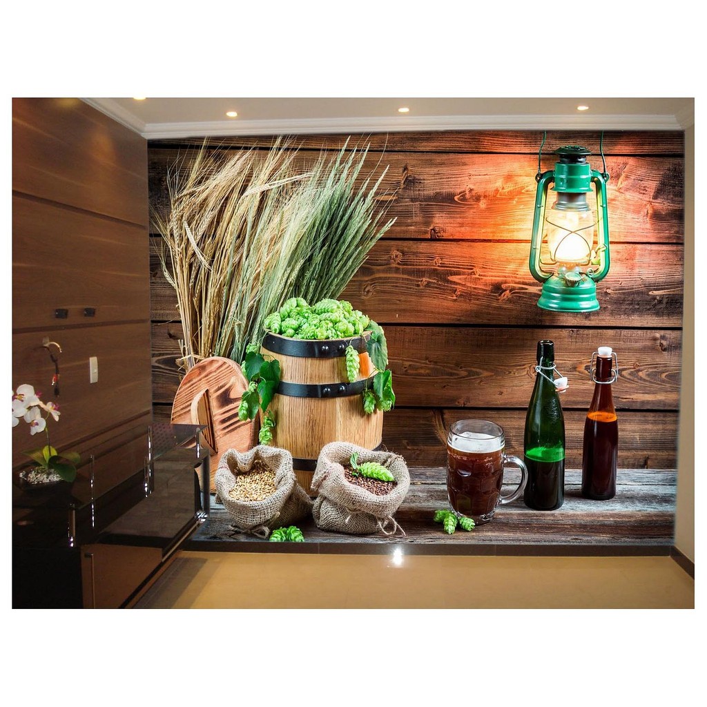 Adesivo de Parede Cerveja bebida barril cevada 3D m² AL65