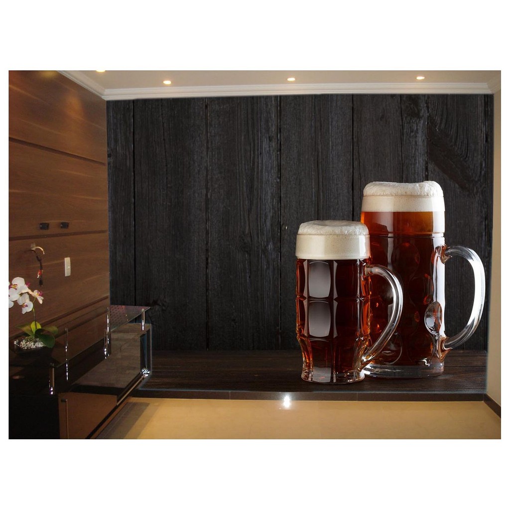Adesivo de Parede Cerveja bebida canecas chopp 3D m² AL89