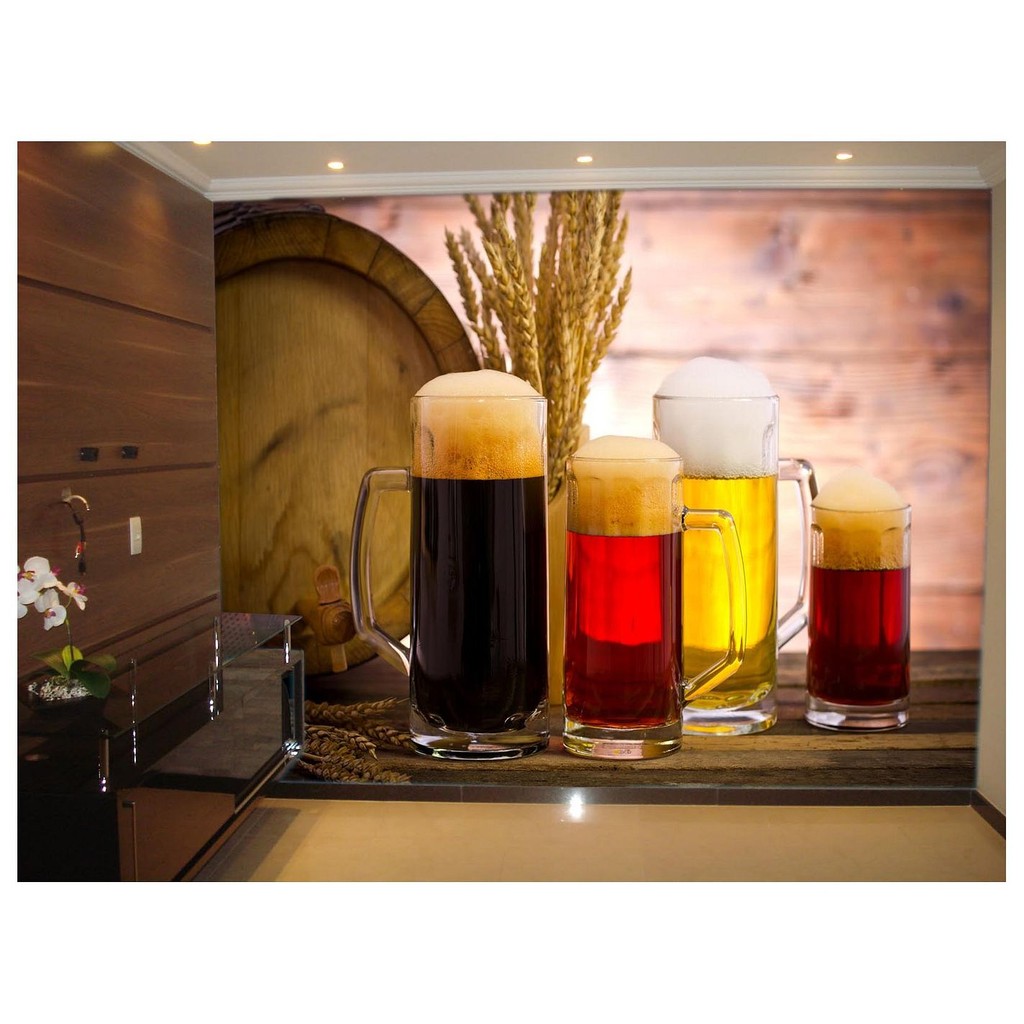 Adesivo de Parede Cerveja bebida barril chopp 3D m² AL105