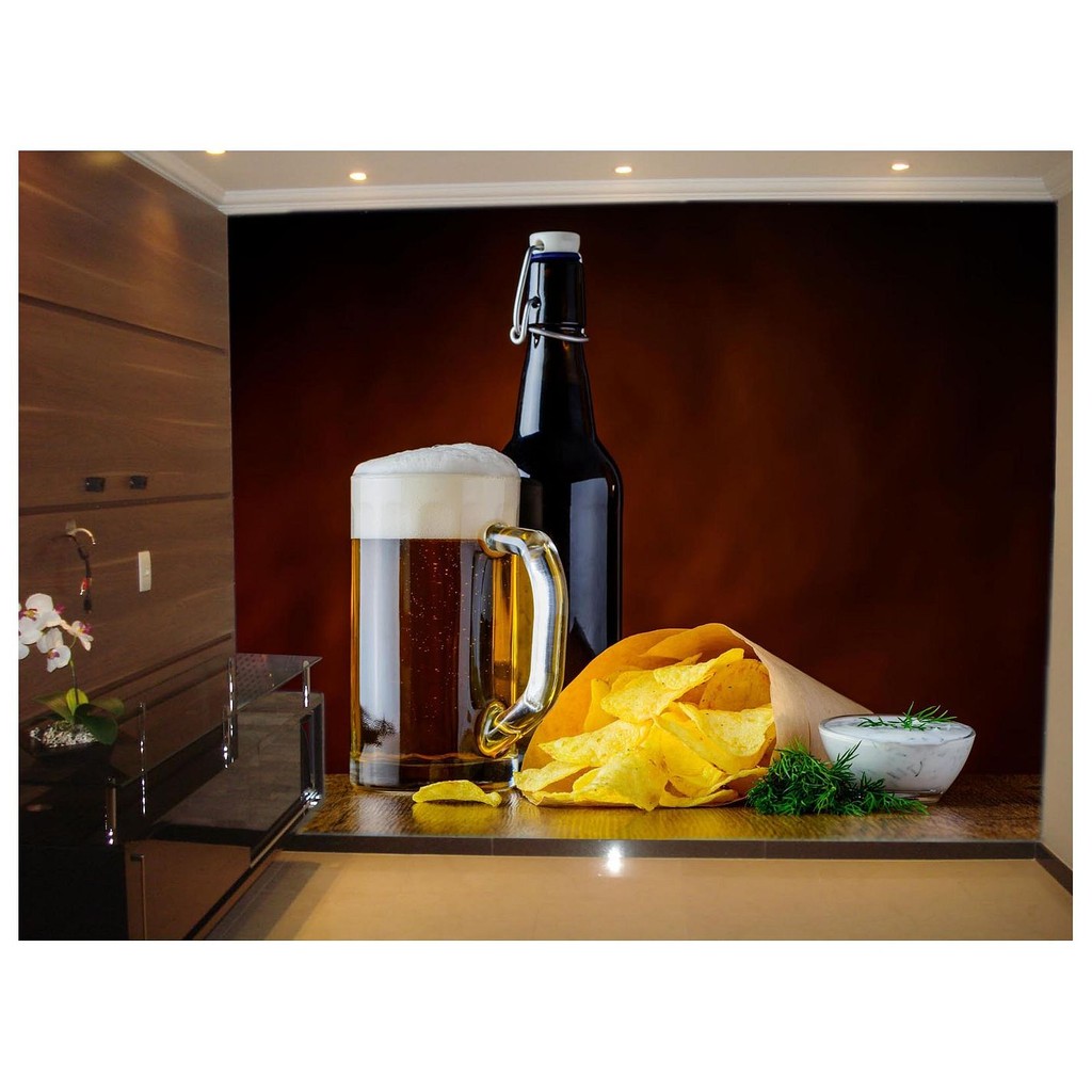 Adesivo de Parede Cerveja bebida Lupulo chopp 3D m² AL110