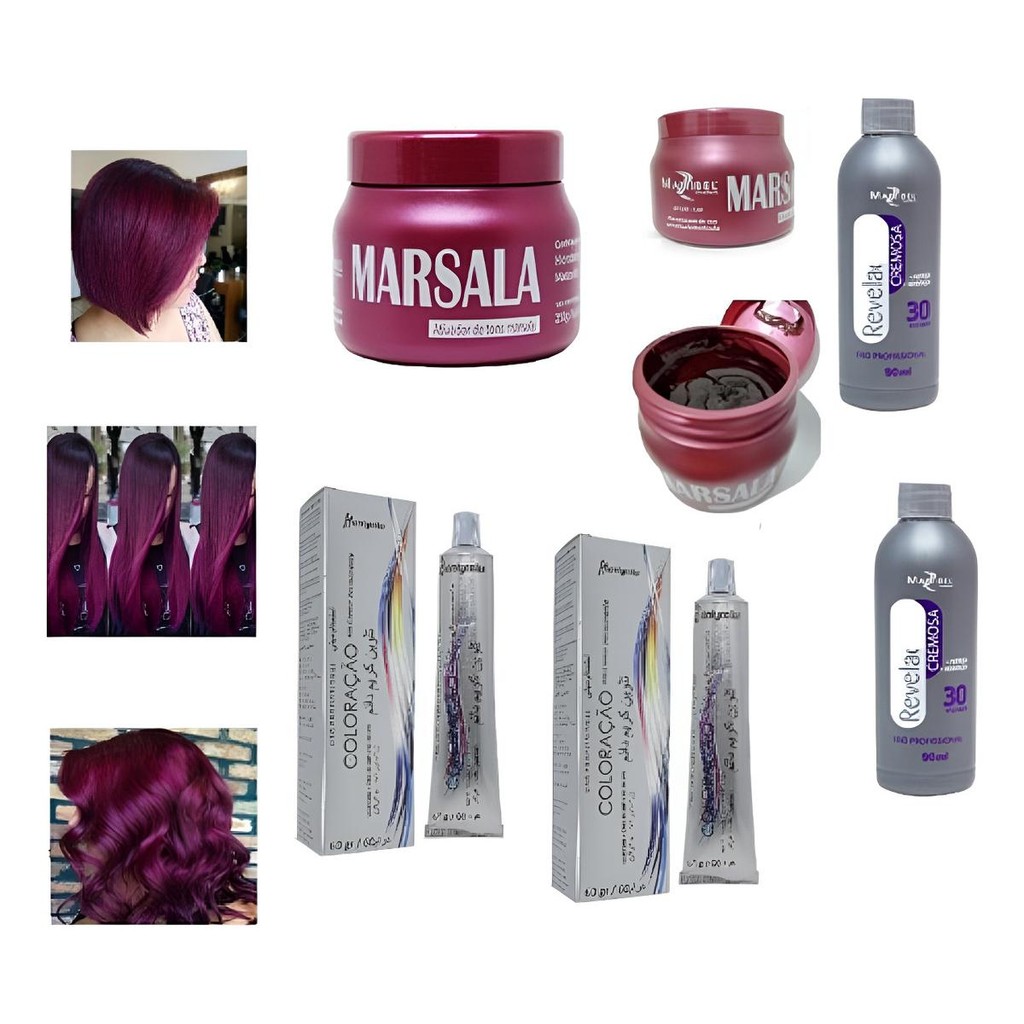 Kit Marsala 2 Tinta 1 Matizad 250g 2 Ox 30v Mairibel Vinho T em Oferta na Shopee