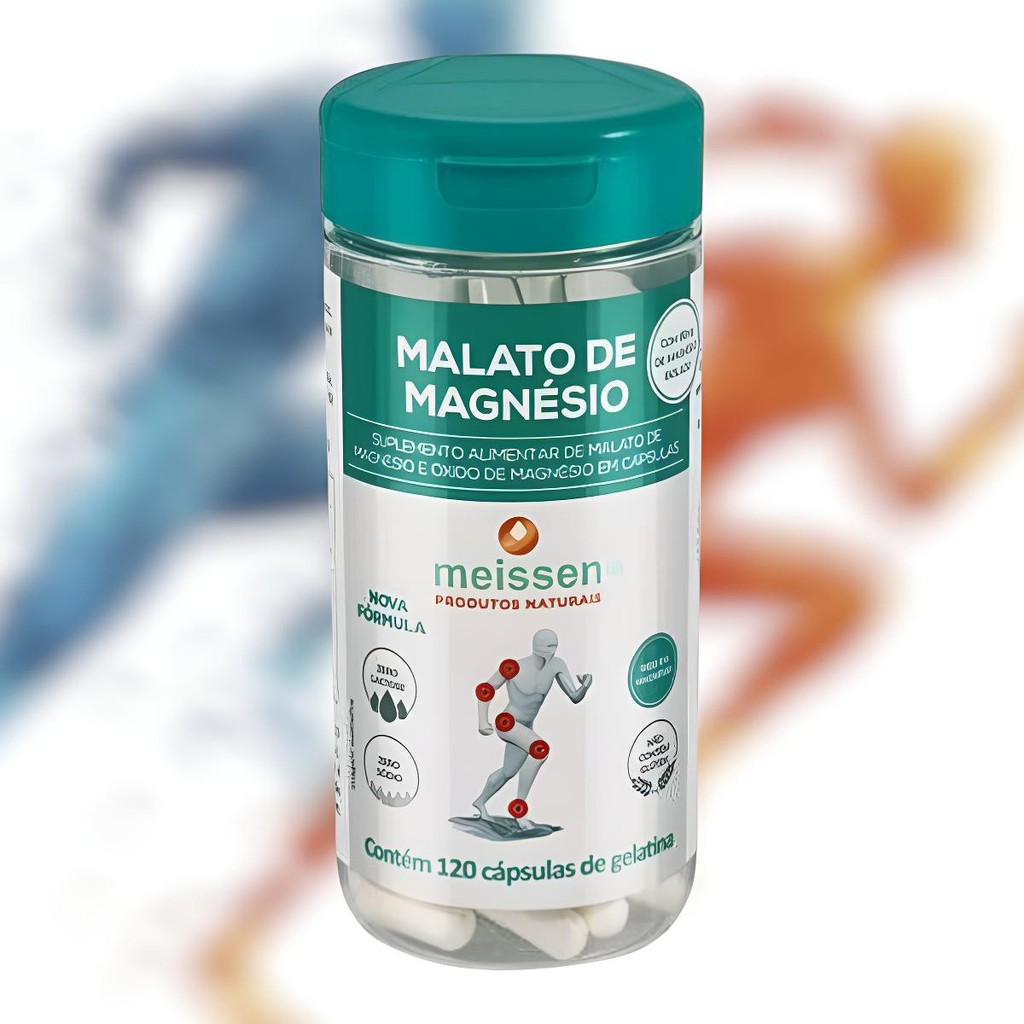 Malato De Magnésio 120 Cápsulas 500mg Meissen