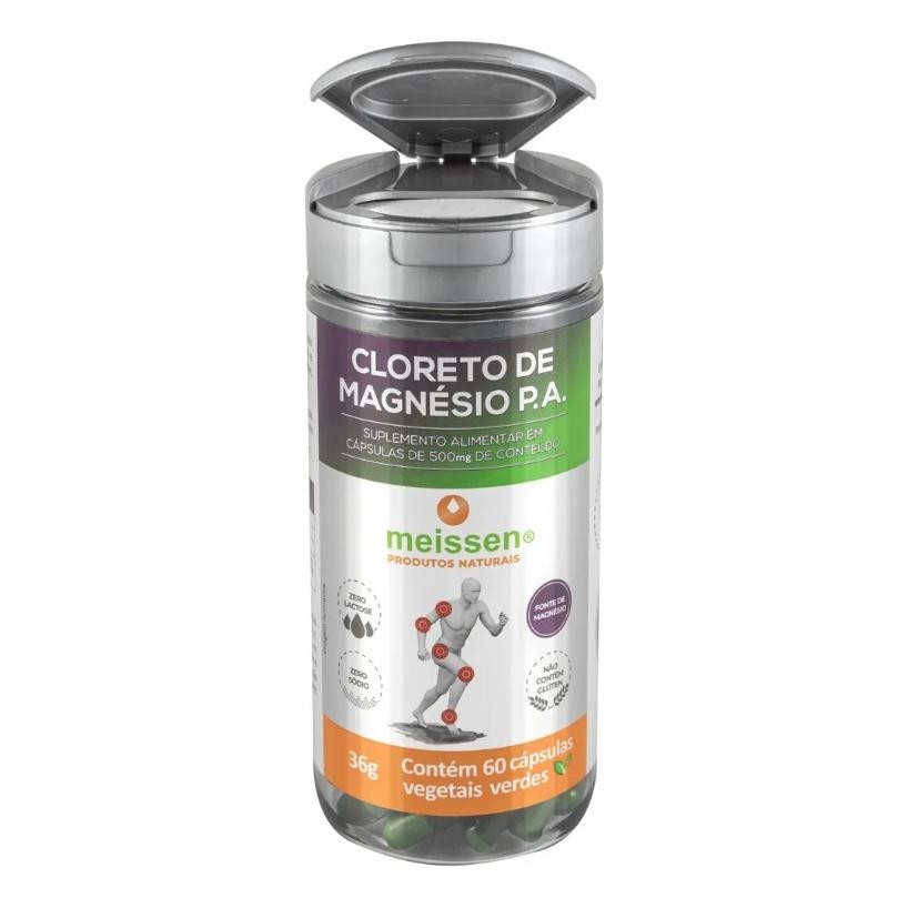 Cloreto De Magnésio P.a. 60 Cápsulas 500mg - Meissen Sabor Cloreto De Magnésio P.a. 60 Cápsulas 500mg - Meissen