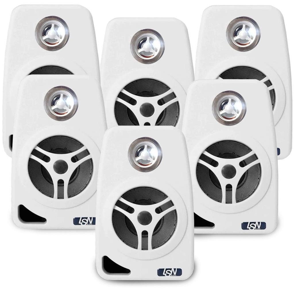 6 Caixa De Som Ambiente Leson Branca 70w 8 Ohms 4 Pol