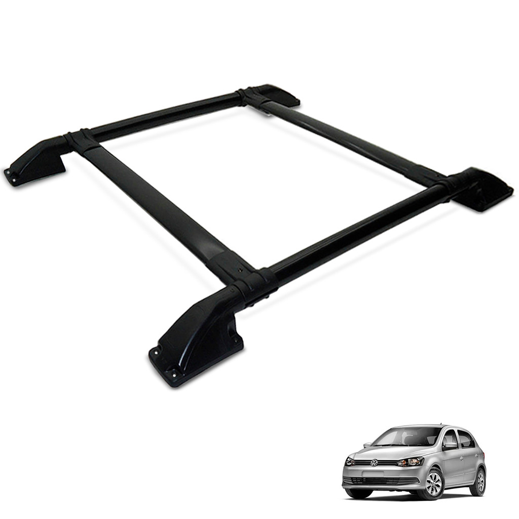 Rack Bagageiro Teto Gol G5 G6 G7 G8 2009 a 2025 Tubolar Preto