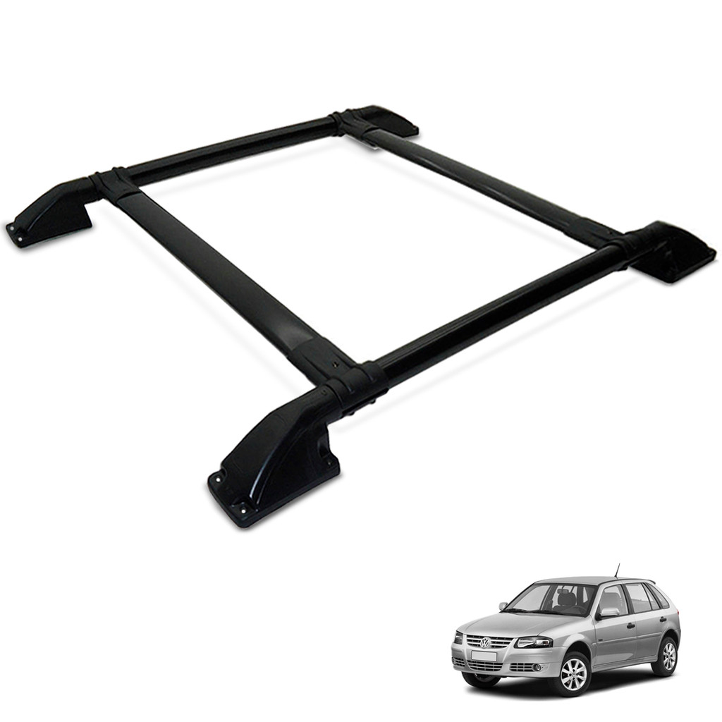 Rack Bagageiro Teto Gol G4 1998 a 2014 Tubolar Preto