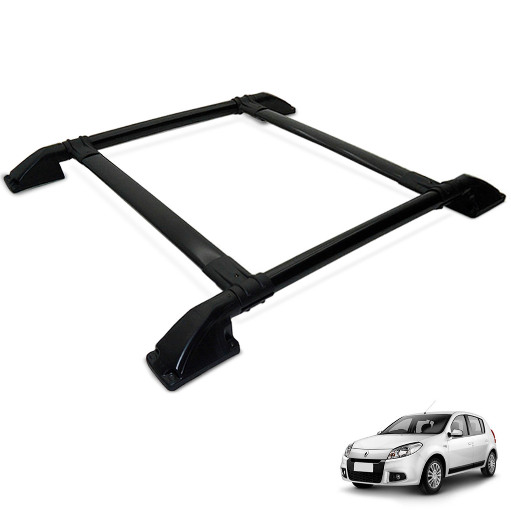 Rack De Teto Bagageiro Sandero 2007 a 2014 Tubolar Preto
