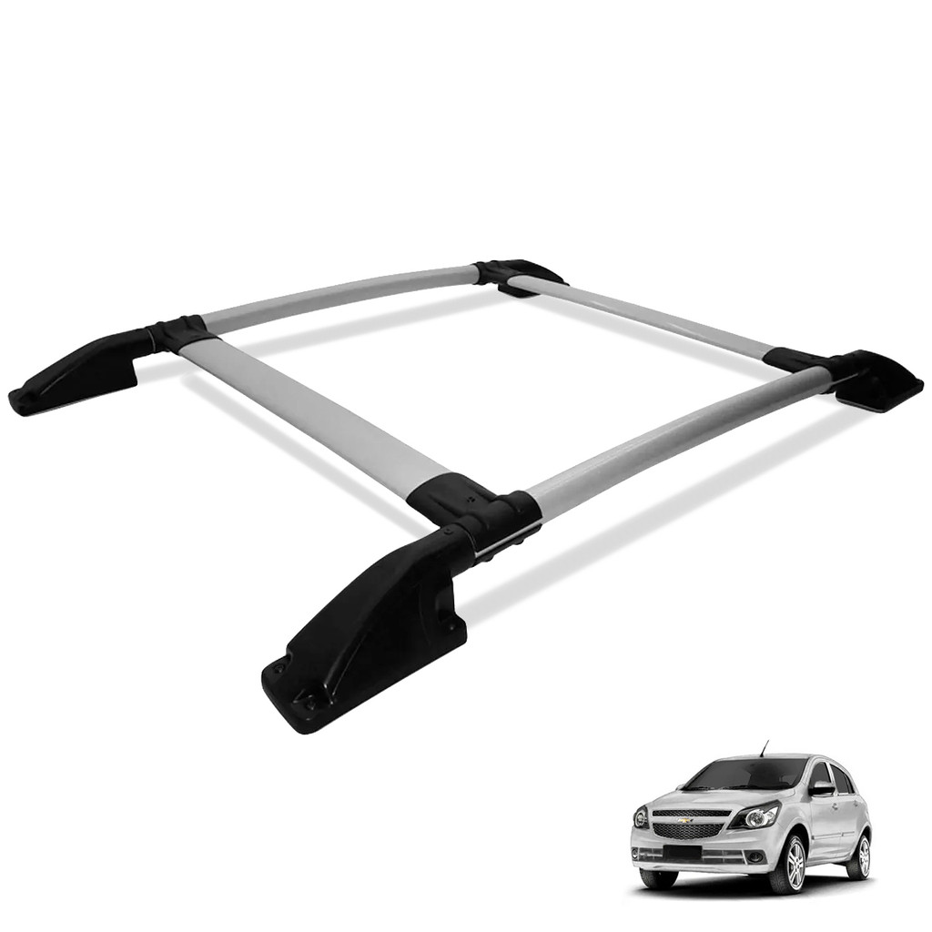 Rack de Teto Bagageiro Chevrolet Agile 2010 a 2014 Alumínio Prata Track Design esportivo Até 35kg