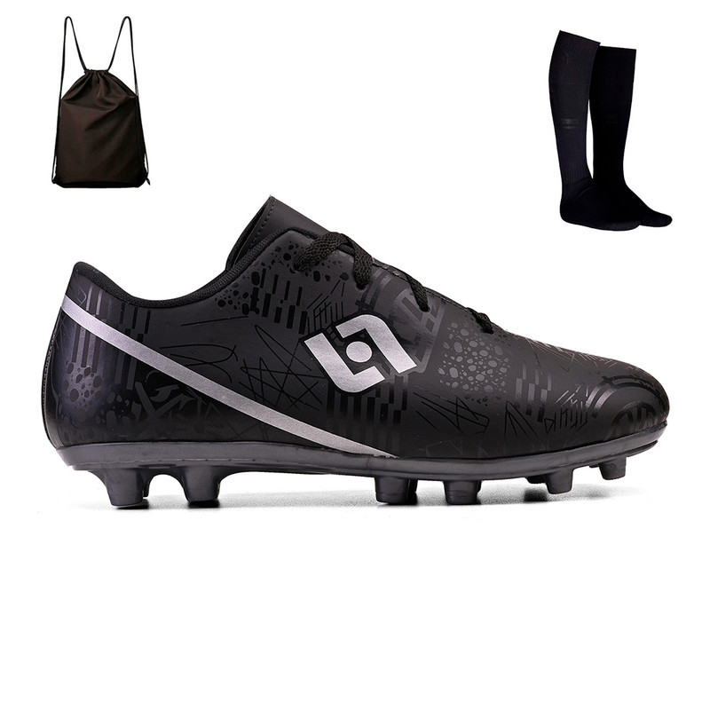 Kit Esportivo: Chuteira de Futebol Trava Campo Society ou Quadra Costurada + Mochila Bag + Meião