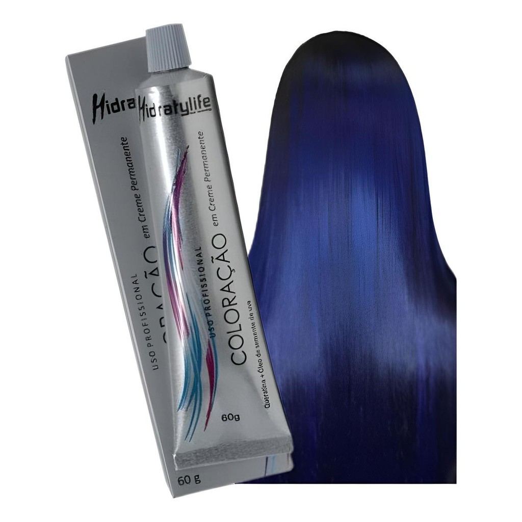 Tinta De Cabelo Preto Azulado N°1.0 Mairibel  Hidratycollor