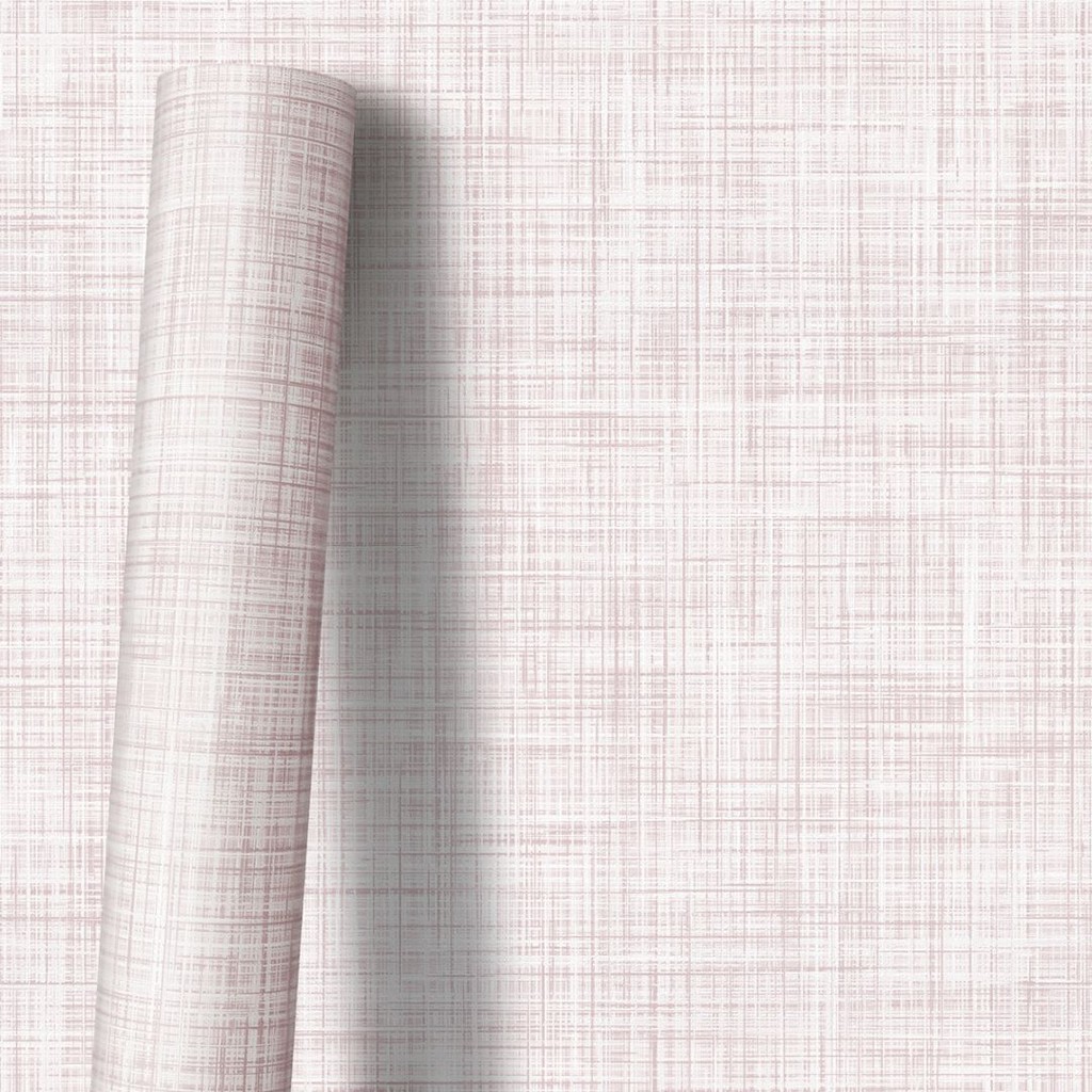 Papel de Parede Adesivo Linho Rosa Seco Tecido Minimalista Autocolante Lavável Para Quarto Sala