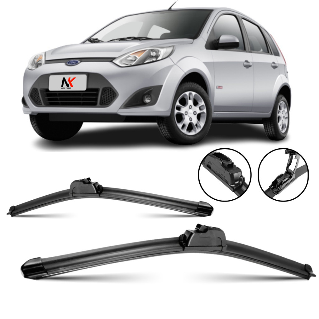 Par Palheta Limpador Parabrisa Ford Fiesta 2003 á 2011 Hatch e Sedan