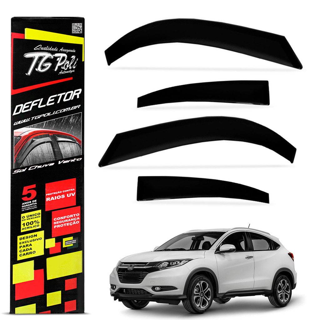 Calha de Chuva HRV 2015 a 2021 Defletor Fumê Tgpoli