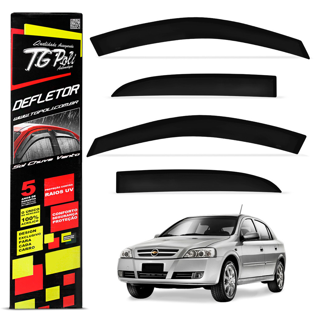Calha de Chuva Astra Sedan 1999 A 2011 Hatch 2003 a 2011 Acrílico Fumê Tgpoli
