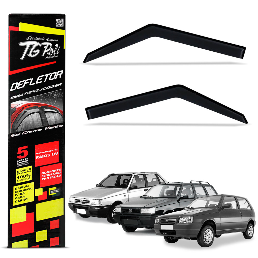 Calha de Chuva Fiat Uno Premio Elba 1985 a 2011 Acrílico Fumê 2 Portas Tgpoli