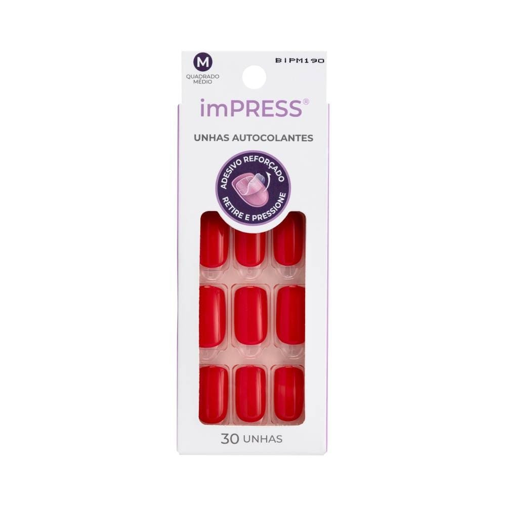 Unhas Postiças Kiss New York Impress Rather Reck-Médio (FBIPM190) em Oferta na Shopee