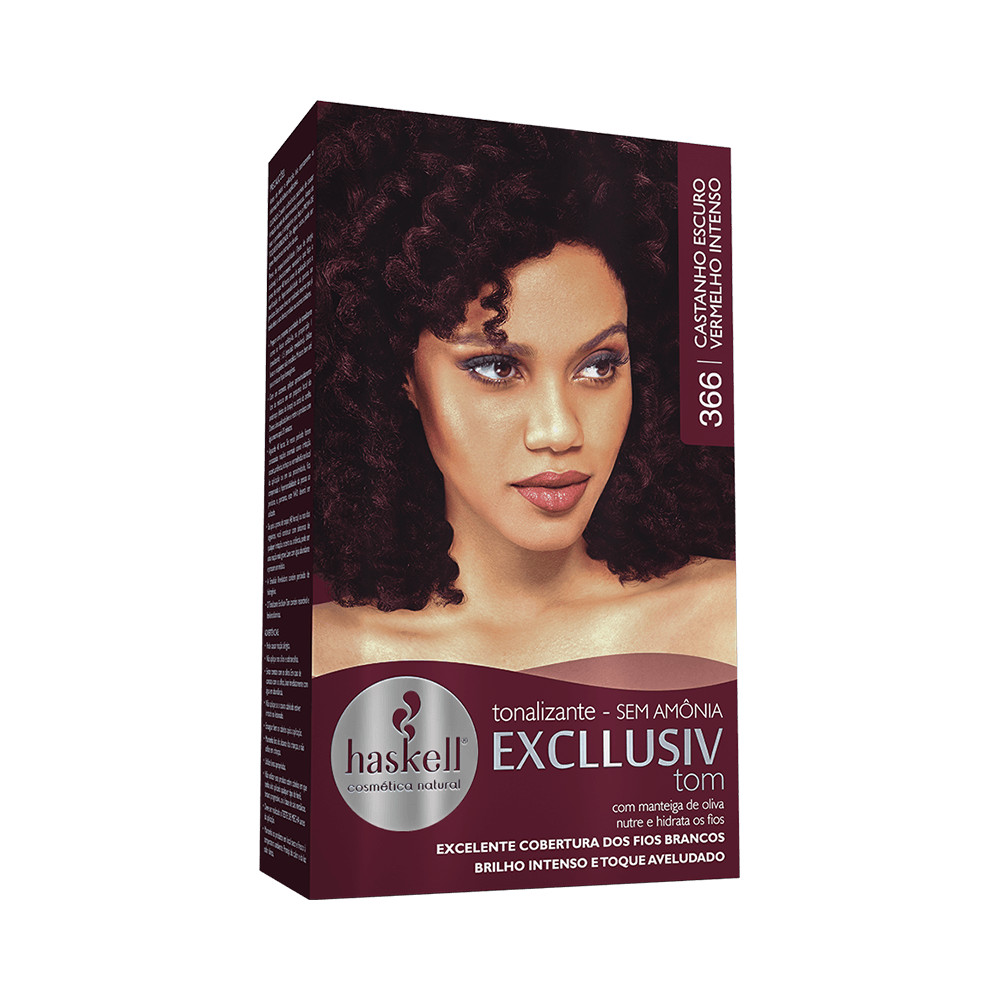 Tonalizante Haskell Excllusiv Tom 366 Castanho Escuro Vermelho Intenso em Oferta na Shopee