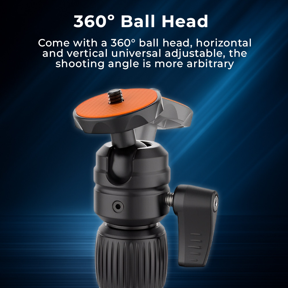 Suporte de Mesa Câmera Ulanzi Cabeças Esférica 1/4 Preto - detalhe