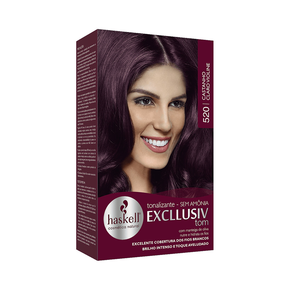 Tonalizante Haskell Excllusiv Tom 520 Castanho Claro Violine em Oferta na Shopee
