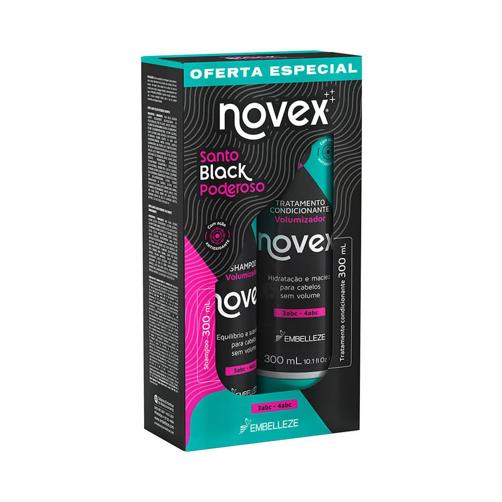 Kit Shampoo + Condicionador Novex Meus Cachos Santo Black Poderoso em Oferta na Shopee