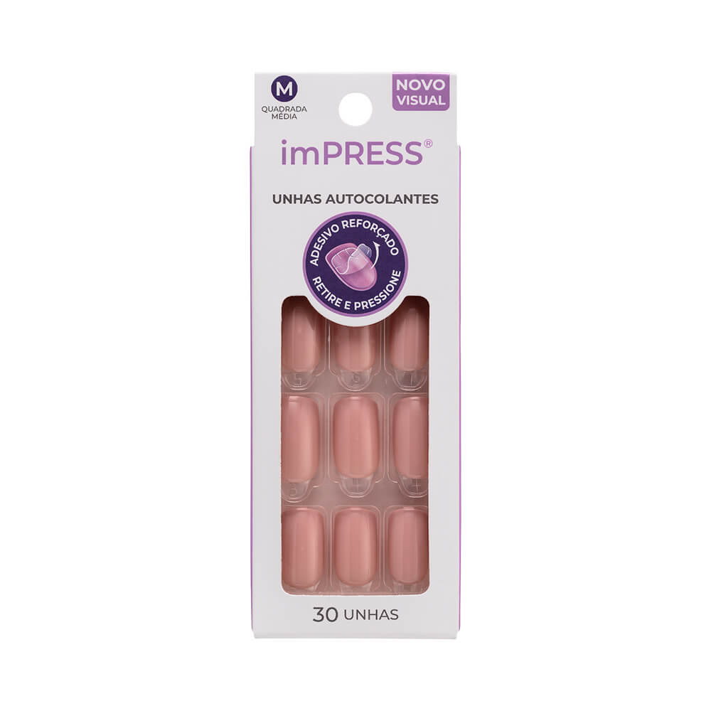 Unhas Postiças First Kiss Impress Color Médio Sea Breeze em Oferta na Shopee