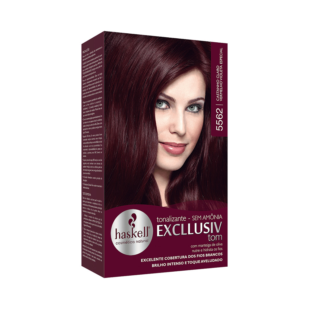 Tonalizante Haskell Excllusiv Tom 5562 Castanho Claro Vermelho Violeta Especial