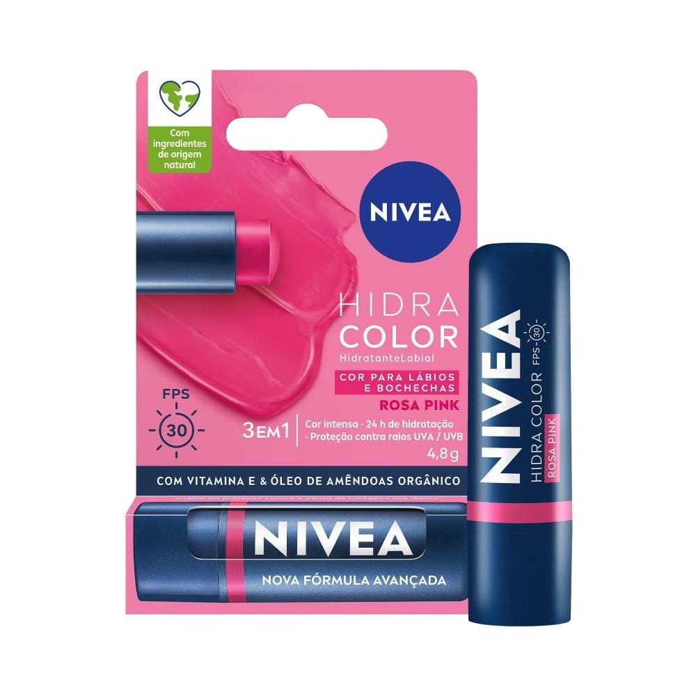 Hidratante Labial Nivea Hidra Color Rosa Pink