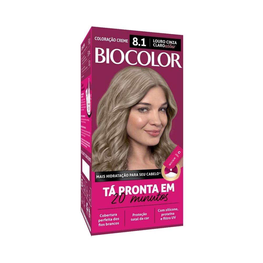 Coloração Biocolor Mini Kit Louro Acinzentado Radiante 8.1 em Oferta na Shopee