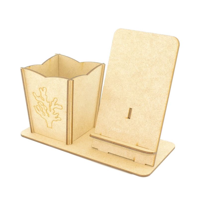Kit 5 Organizador de Mesa Porta Lápis e Celular Personalizado Alga Fundo do Mar