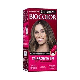 Coloração Biocolor Louro Cinza Médio de Passarela 7.1 em Oferta na Shopee
