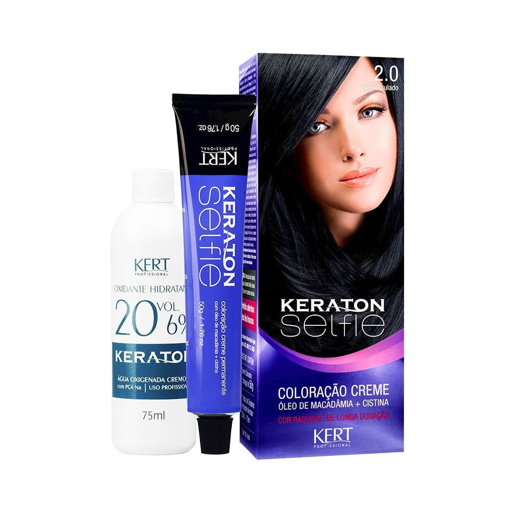 Coloração Keraton Selfie 2.0 Preto Azulado em Oferta na Shopee