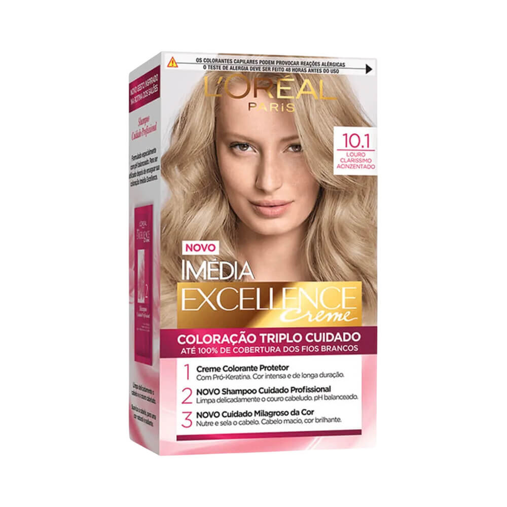 Coloração Imédia Excellence 10.1 Louro Claríssimo Acinzentado em Oferta na Shopee