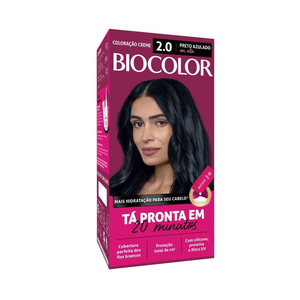 Coloração Biocolor Mini Kit Preto Azulado Incrível 2.0 em Oferta na Shopee