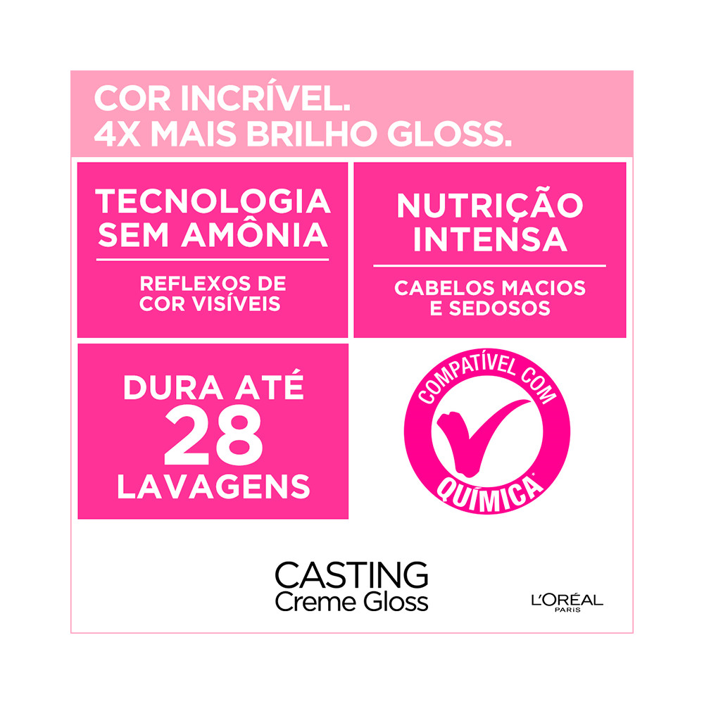 Detalhes do Coloração Casting Creme Gloss Preto 200