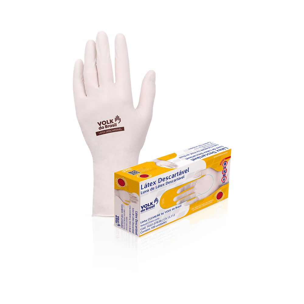 Luva de Latex Volk com 100 Unidades PP em Oferta na Shopee
