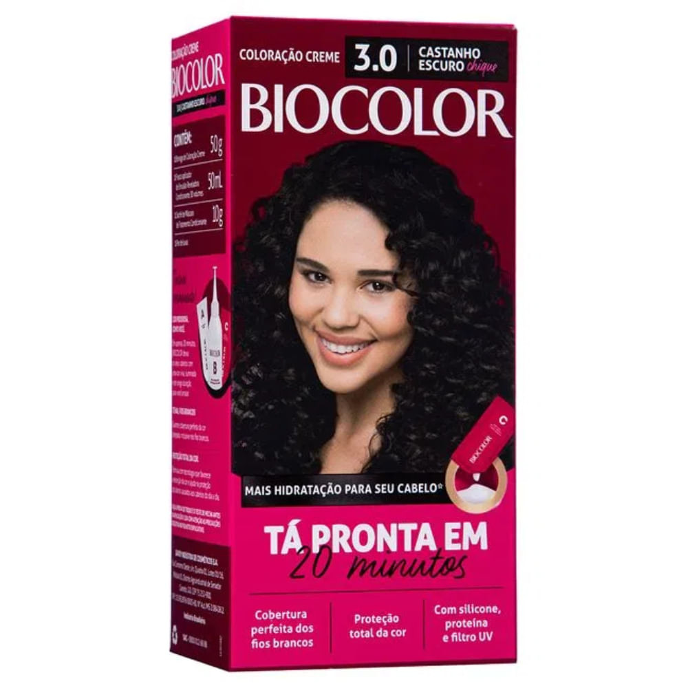 Coloração Biocolor Mini Kit Castanho Escuro Chic 3.0 em Oferta na Shopee