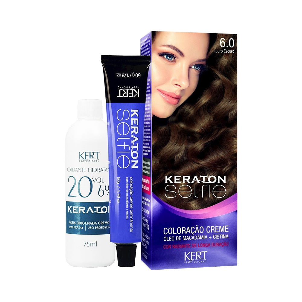Coloração Keraton Selfie 6.0 Louro Escuro em Oferta na Shopee