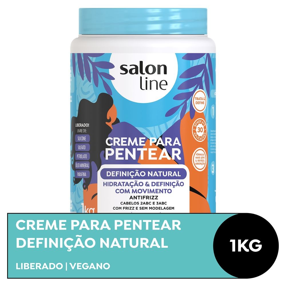 Creme Para Pentear Salon Line Definição Natural 1000g em Oferta na Shopee