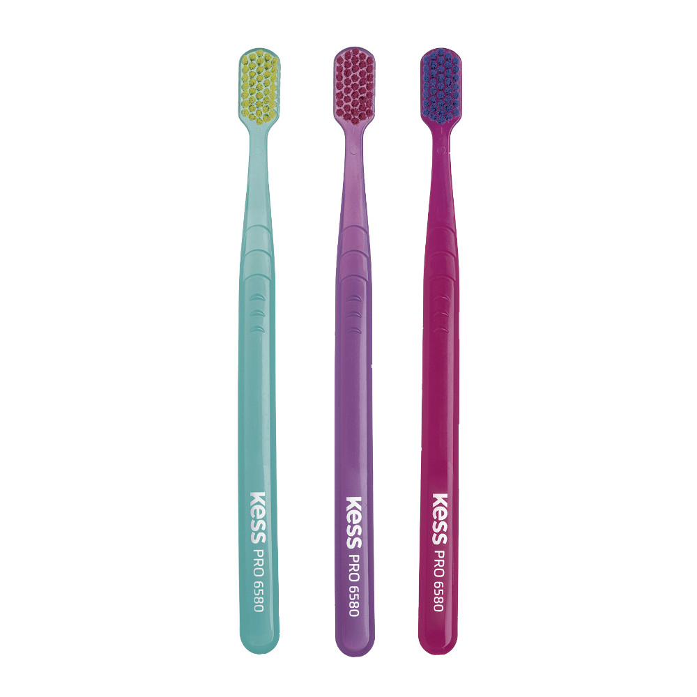 Kit com 3 Escovas Dentais Kess Pro Extra Macias em Oferta na Shopee