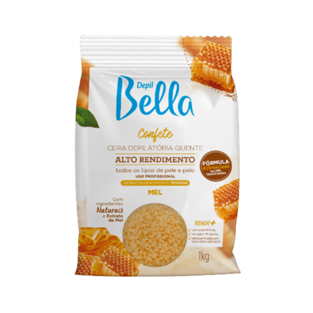 Cera Depilatória Depil Bella Confete Mel Alto Rendimento 1000g