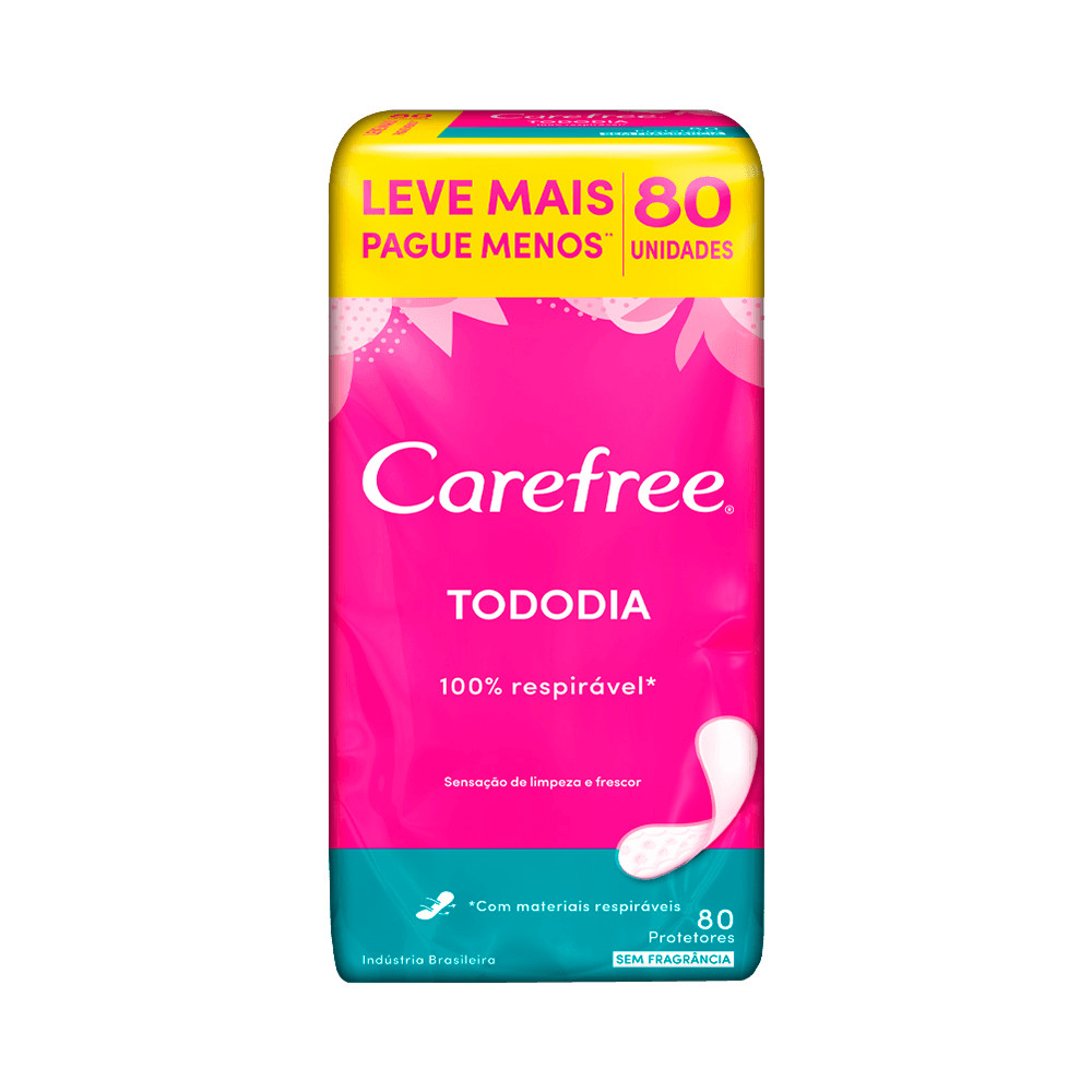 Protetor Diário Carefree Leve 80 Pague 60 Sem Perfume em Oferta na Shopee