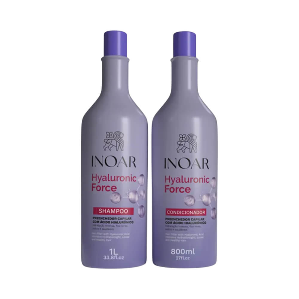 Kit Inoar Shampoo 1L + Condicionador 800ml Hyaluronic Force em Oferta na Shopee
