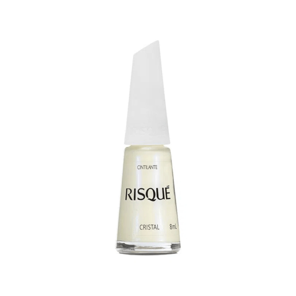 Esmalte Risqué Branco Cintilante Cristal em Oferta na Shopee
