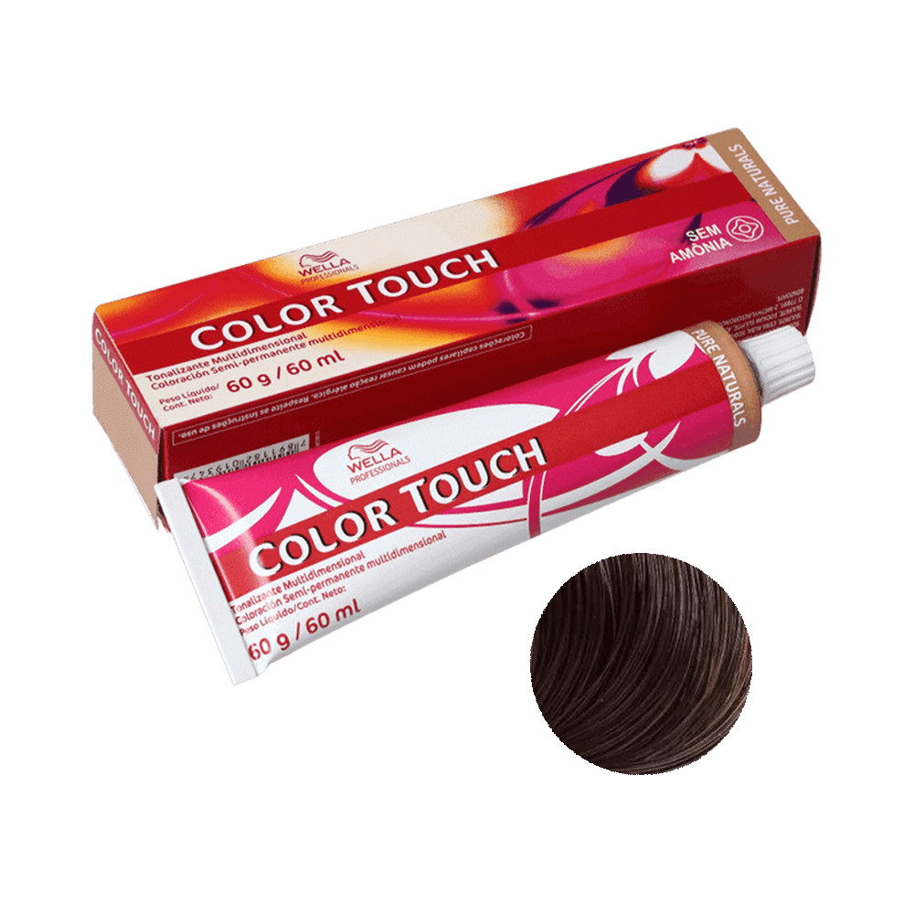 Detalhes do Tonalizante Wella Color Touch Pure Naturals 5.0 Castanho Claro 60g